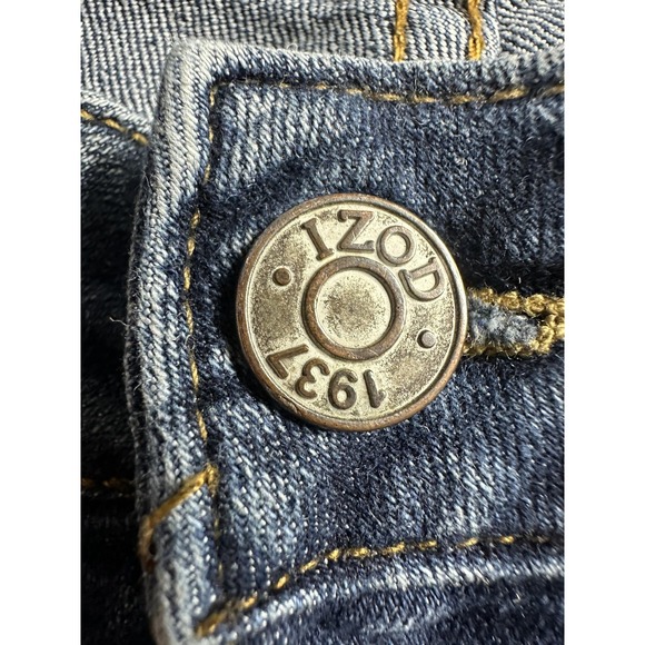Izod Jeans Mens 36x32 Blue Straight Fit Denim Classic Button Fly Vintage Style - Picture 5 of 14